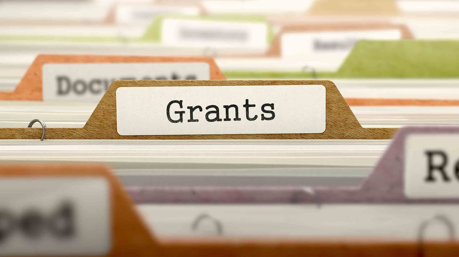 File folder tab labeled Grants